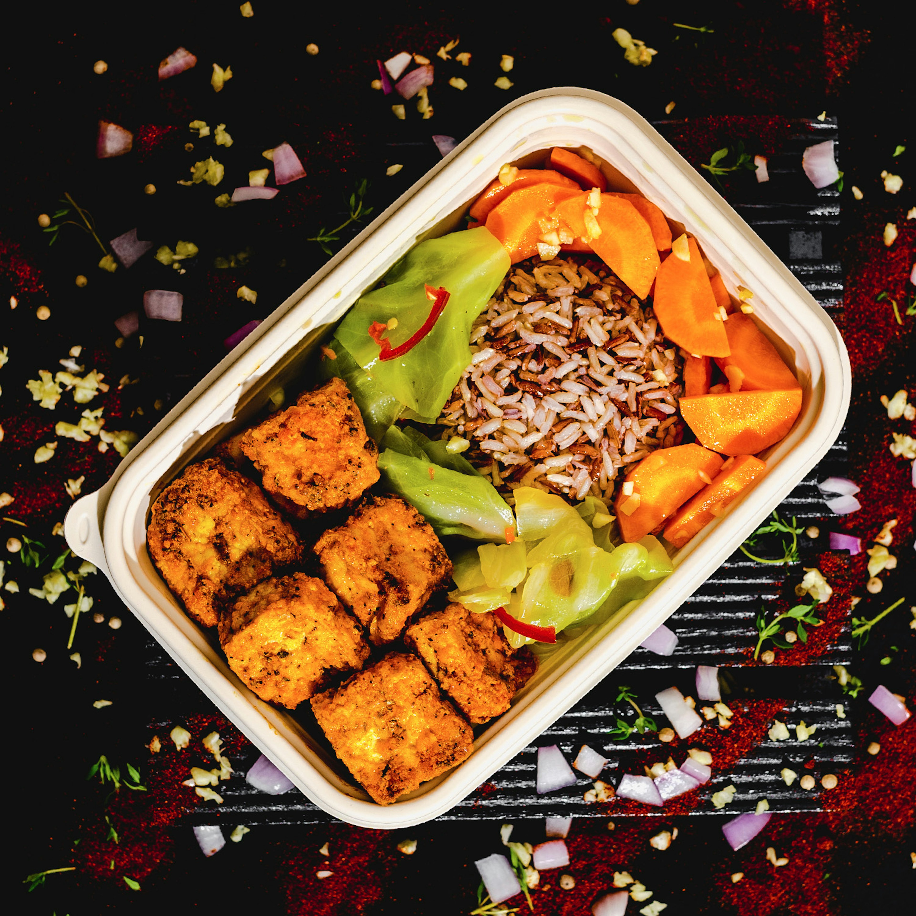 Yummy Truffle Tofu (Small Brown & Red Rice) - 365 cal